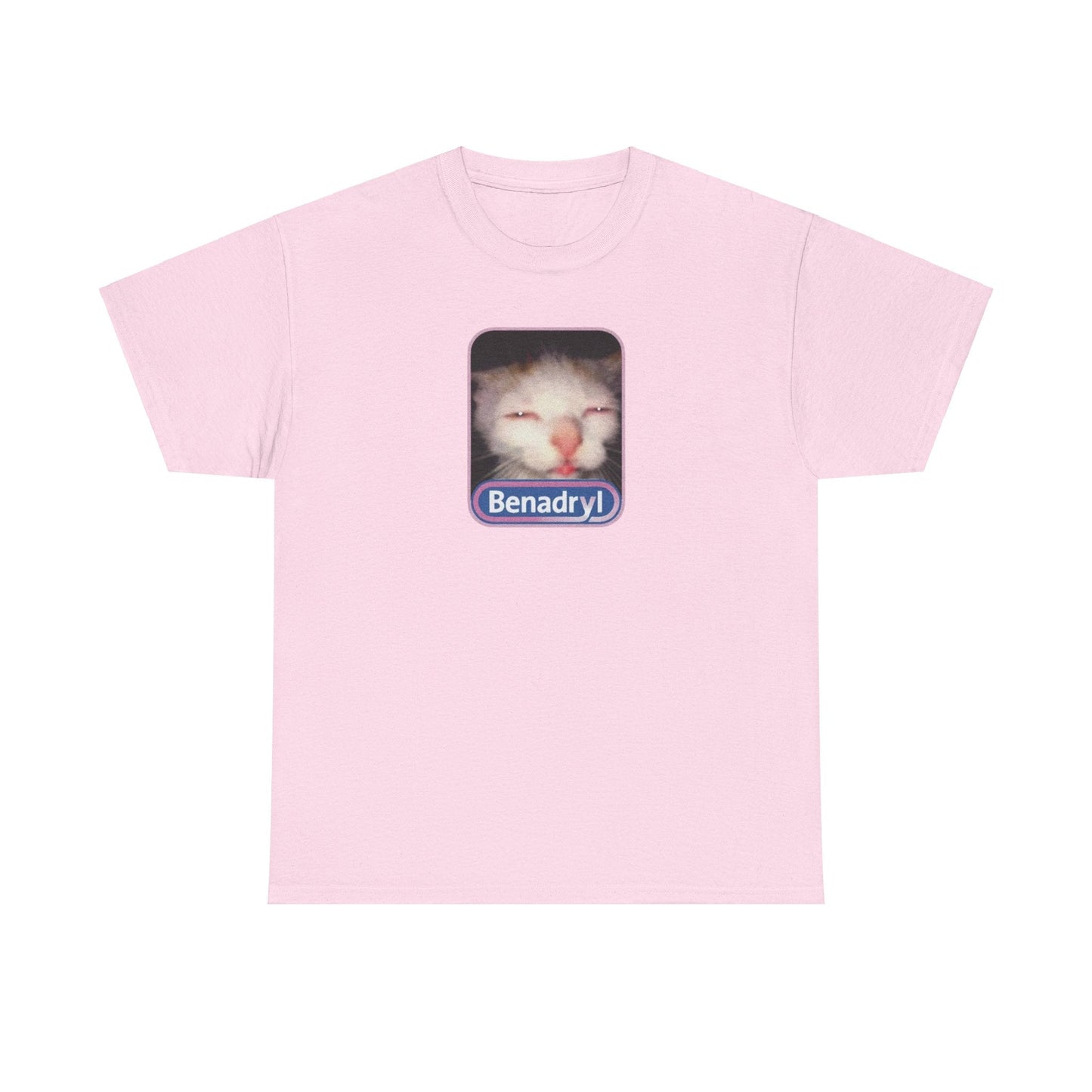 Benadryl Meme Cat T-Shirt – Funny Cat Meme Shirt for Internet Humor Fans