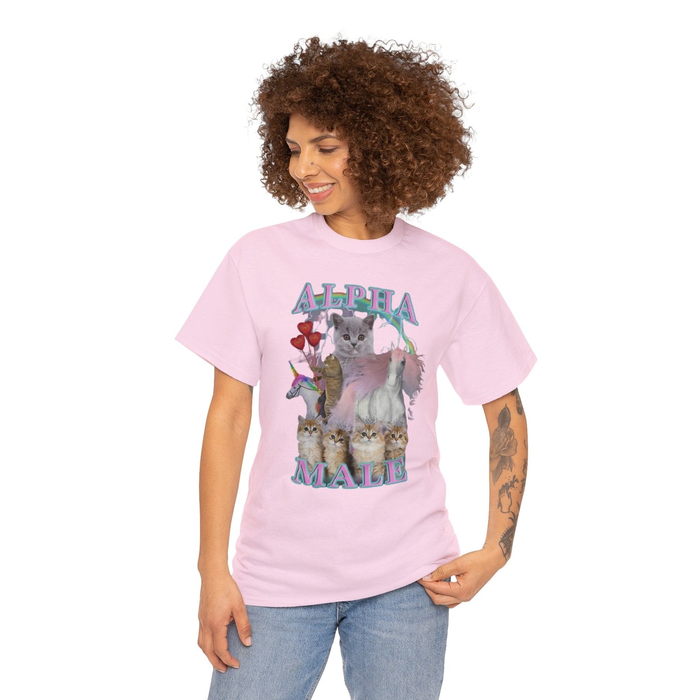 Alpha Male Shirt with Cats and Unicorns – Funny Meme T-Shirt for Humor Fans