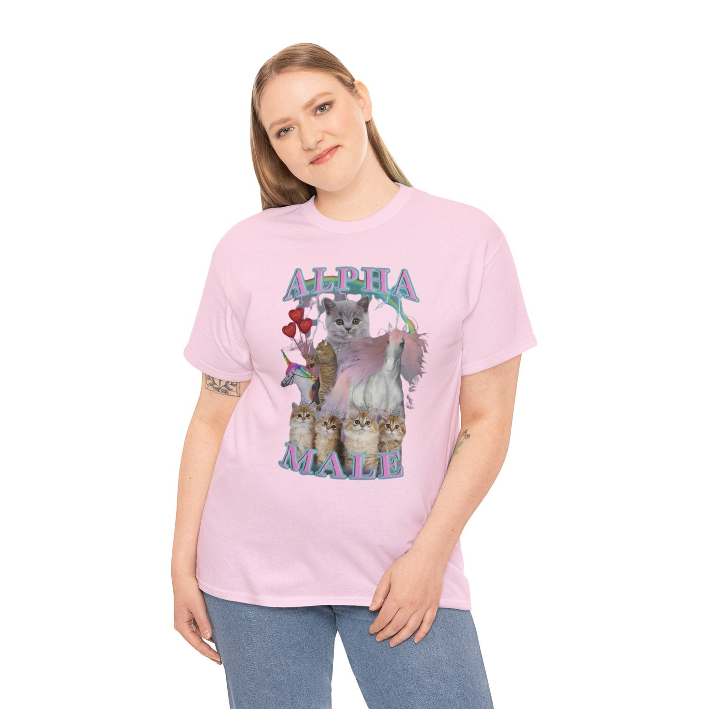 Alpha Male Shirt with Cats and Unicorns – Funny Meme T-Shirt for Humor Fans