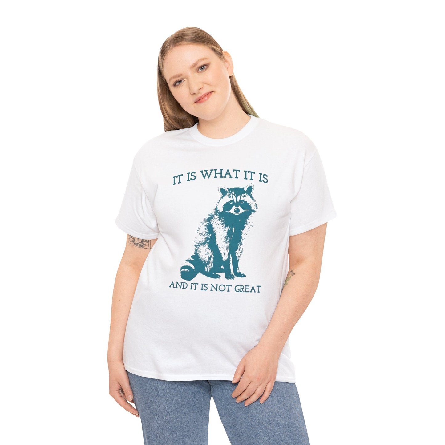 It Is What It Is And It Is Not Great Raccoon Meme Shirt – Vintage Funny Sarcastic Tee