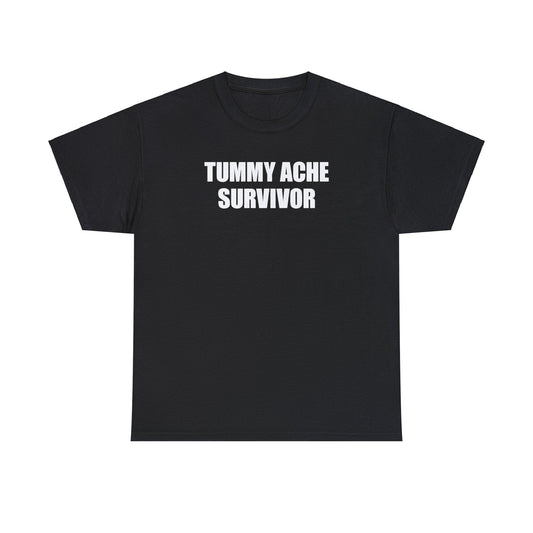 Tummy Ache Survivor Shirt – Funny Meme T-Shirt for Food Lovers & Humor Fans