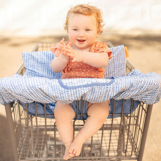 Baby Shopping Cart Cover | Blue Little Arrows Design