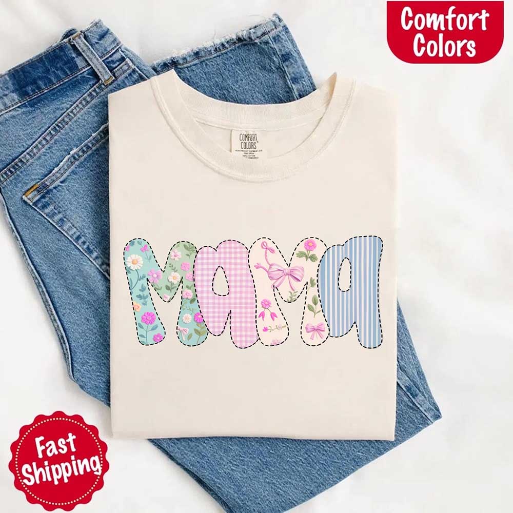 Floral Mama Comfort Colors Tee – Spring Mom Shirt or Mother’s Day Gift