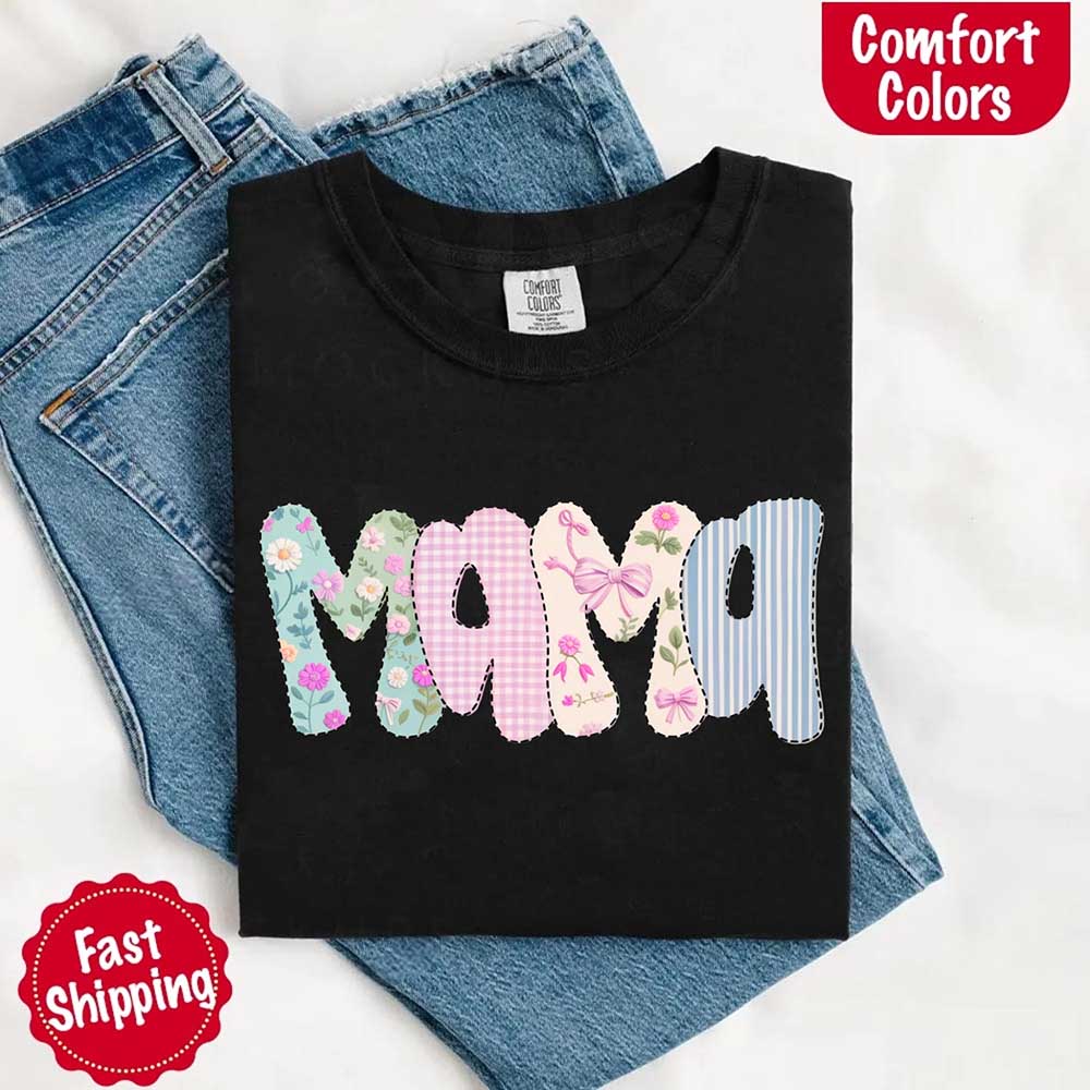 Floral Mama Comfort Colors Tee – Spring Mom Shirt or Mother’s Day Gift