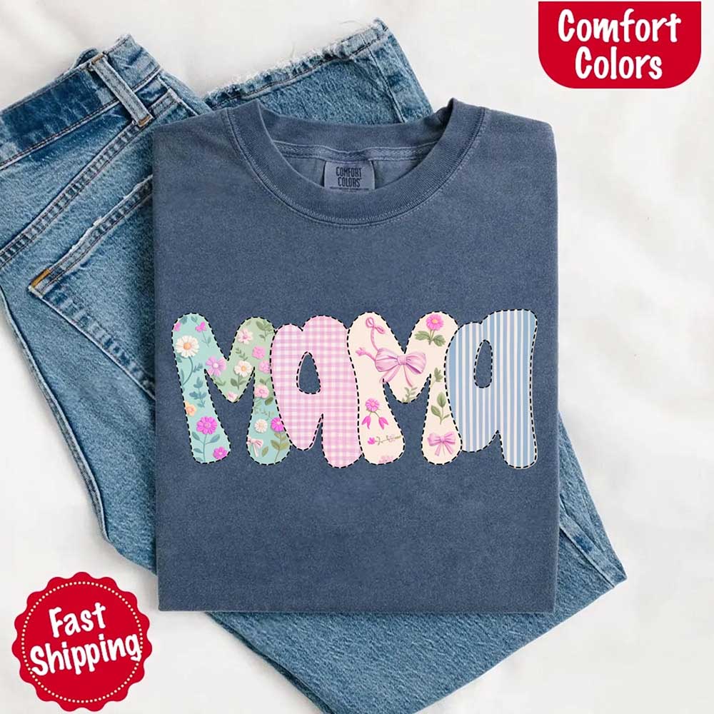 Floral Mama Comfort Colors Tee – Spring Mom Shirt or Mother’s Day Gift