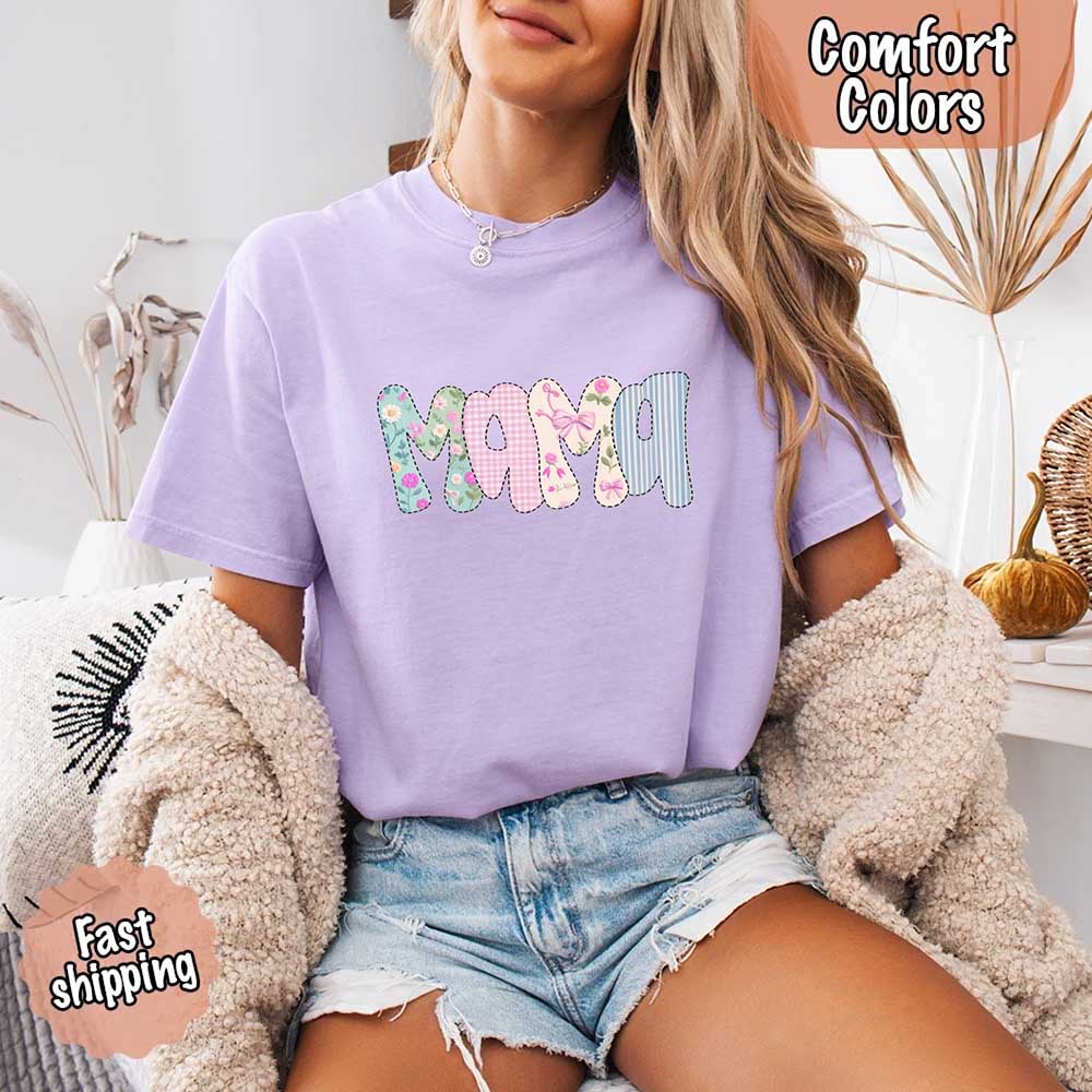 Floral Mama Comfort Colors Tee – Spring Mom Shirt or Mother’s Day Gift