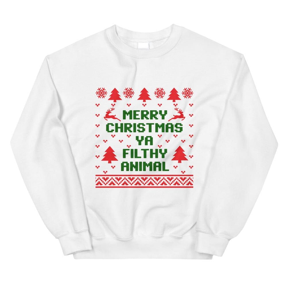 Merry Christmas Ya Filthy Animal Colored Sweatshirt